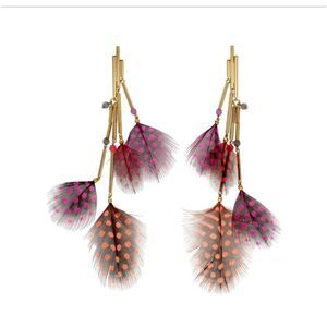 Susan Suell Curiosity Feather handmade spotty colourful feathers Post Earrings